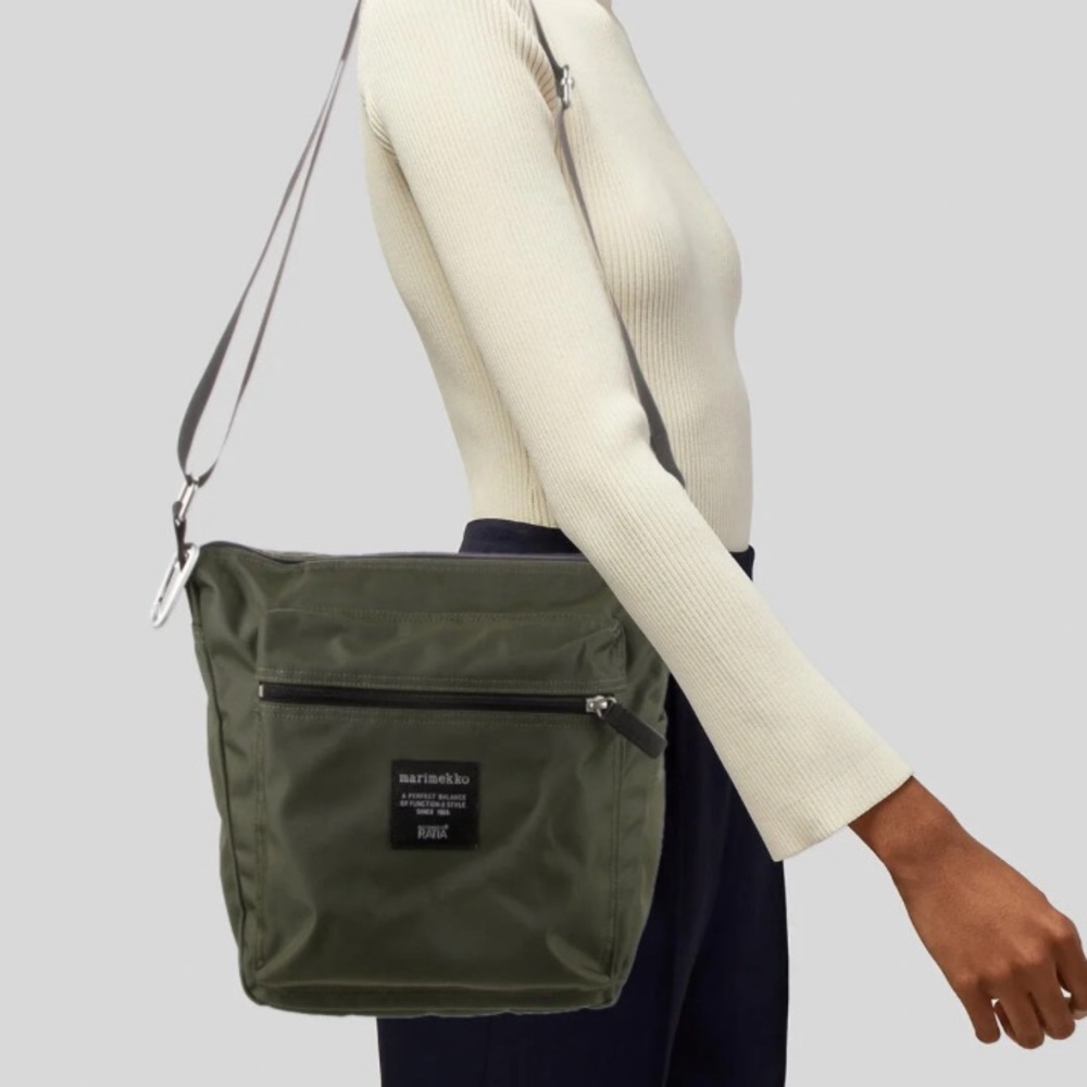 Marimekko Pal Crossbody Shoulder Bag - Stone Grey (Olive)